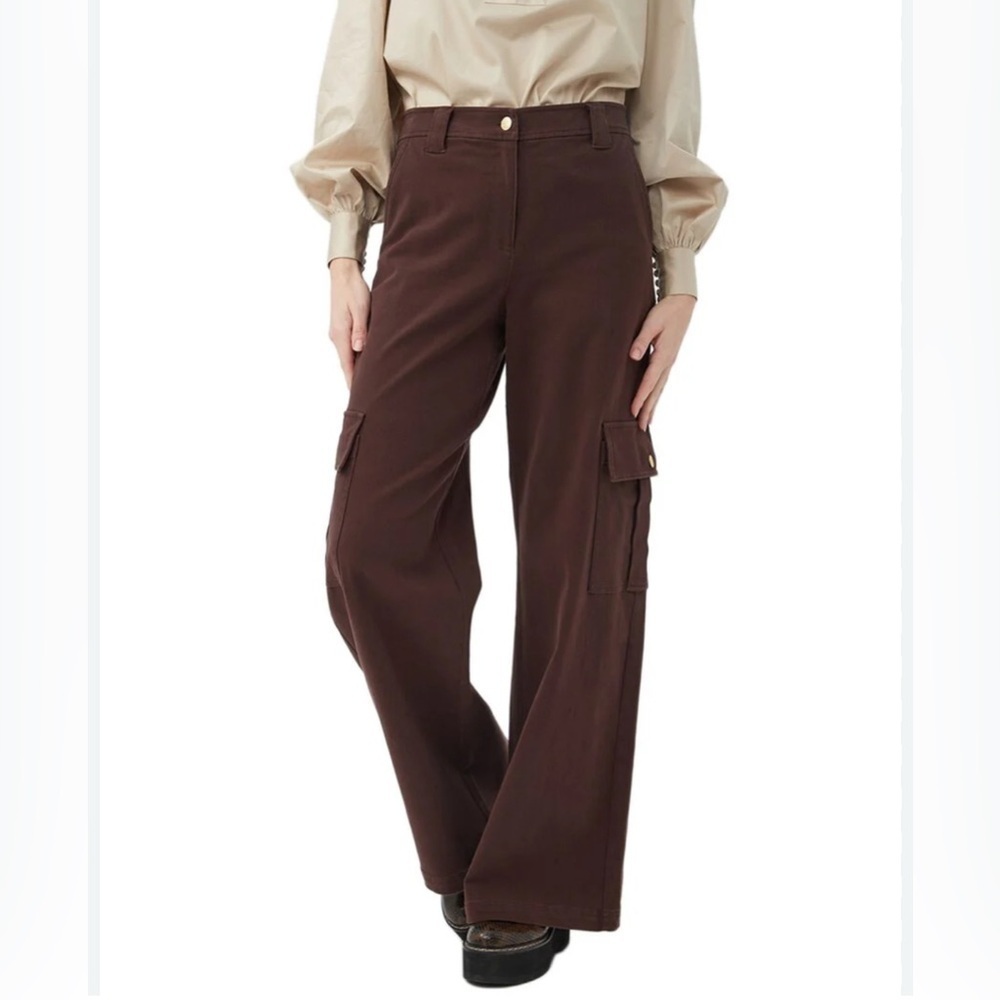 Trina Turk Chocolate Wide Leg Cargo Pants size S
